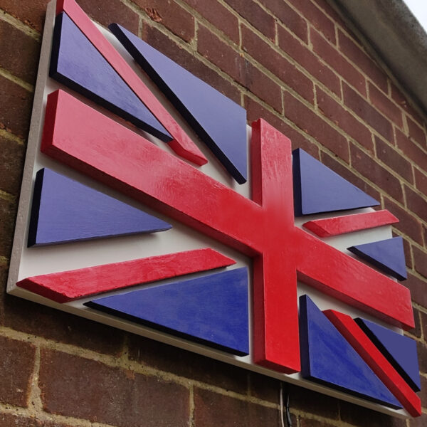 UK 3D Flag with sound-sensitive LED effects – Wooden Handmade British Union Jack, Great Gift Idea - Image 3