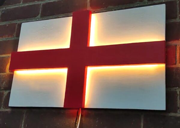 England St George’s Cross LED Wall Art – 3D Sound-Reactive Light Display - Image 2