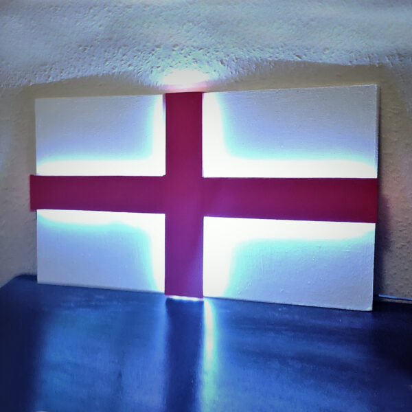 England St George’s Cross LED Wall Art – 3D Sound-Reactive Light Display